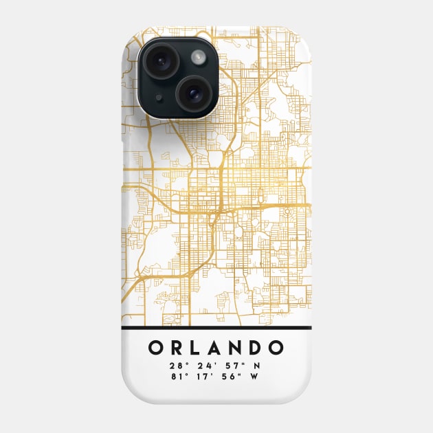 ORLANDO FLORIDA CITY STREET MAP ART Phone Case by deificusArt