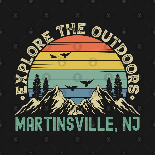 Martinsville, New Jersey - Explore The Outdoors - Martinsville, NJ Colorful Vintage Sunset by Feel Good Clothing Co.