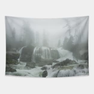 Foggy Waterfall Tapestry