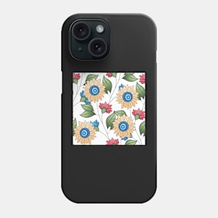 Spring Pattern with Floral Motifs Phone Case