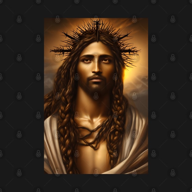 Jesus Wearing Crown of Thorns by AI Art Originals