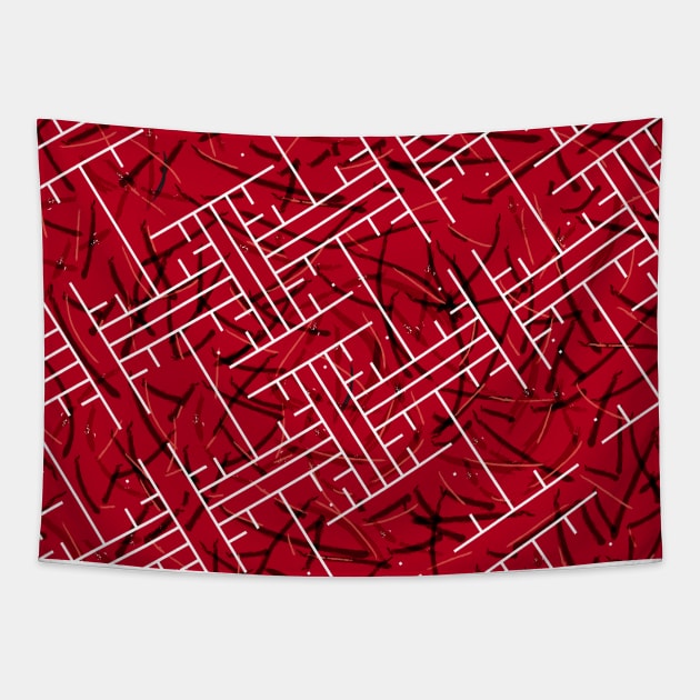 White Maze Fiery Edition Tapestry by runcatrun