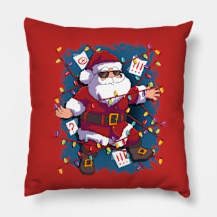 Christmas Secret Agent Spy Santa Claus Pillow