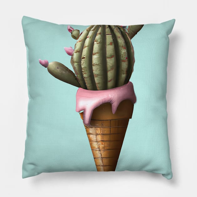Cactus Ice Cream Pillow by maxcode