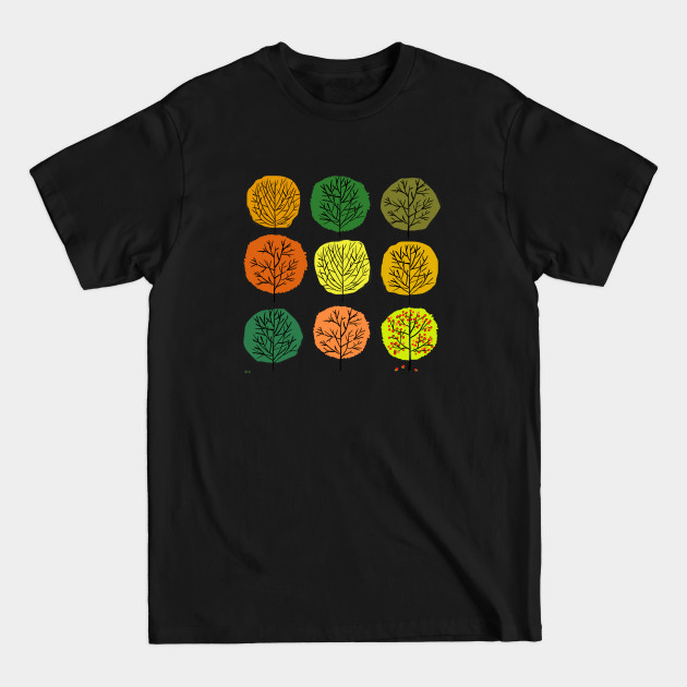 Discover Autumn Trees In Tidy Rows - Trees - T-Shirt