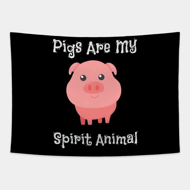 Pigs Are My Spirit Animal Cute Baby Pig Tapestry by theperfectpresents