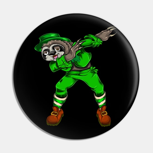 Sloth Dabbing Green St Patricks Day Pin by ShirtsShirtsndmoreShirts