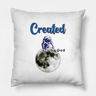 Spaceman on the Moon Created by God Pillow