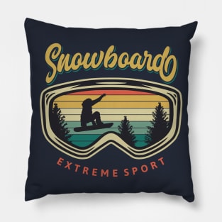 Snow Board Extreme Vintage Pillow