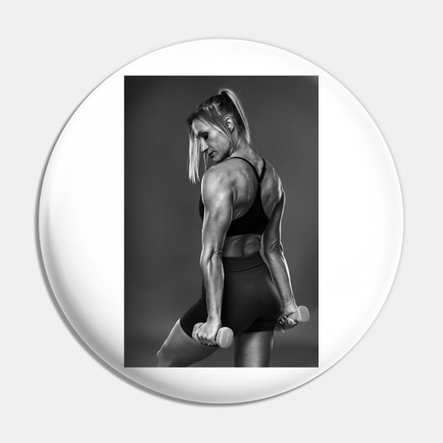 Female bodybuilder working out, black and white Pin by naturalis