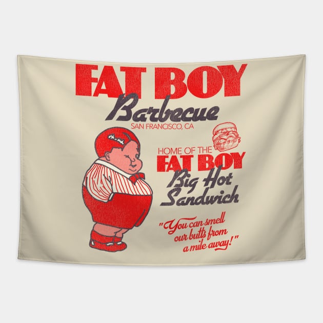 Fat Boy Barbecue Retro BBQ Restaurant San Francisco Tapestry by darklordpug