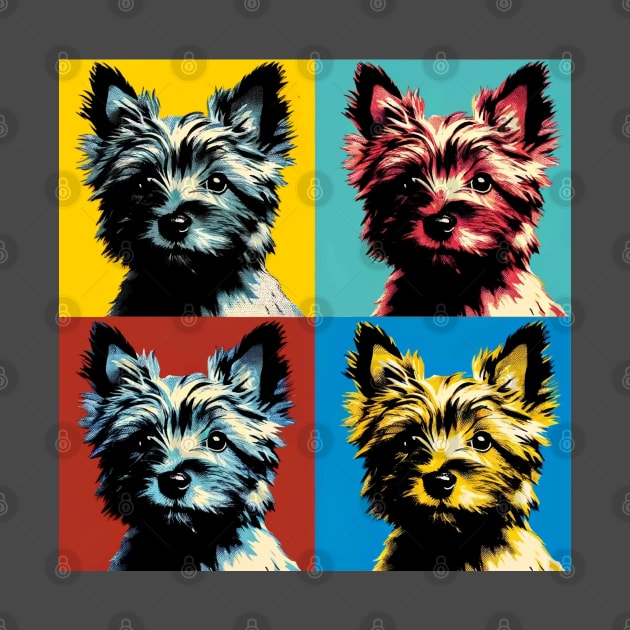 Pop Retro Art Cairn Terrier - Cute Puppy by PawPopArt