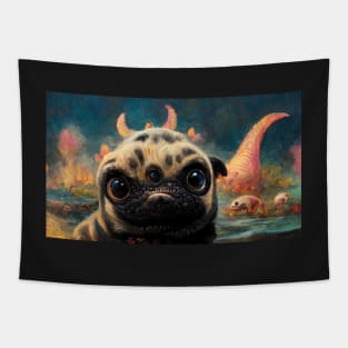 Emma the Pugosaurus Tapestry