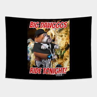 Big Dawg On Motorcycle Tapestry