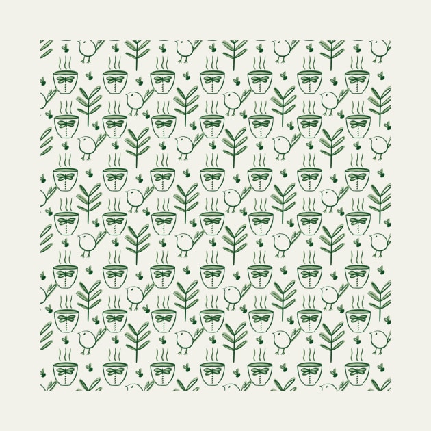 Cup of Green Tea (Green) by Cascade Patterns