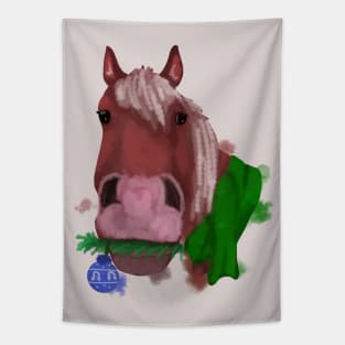 Christmas horse portrait Tapestry