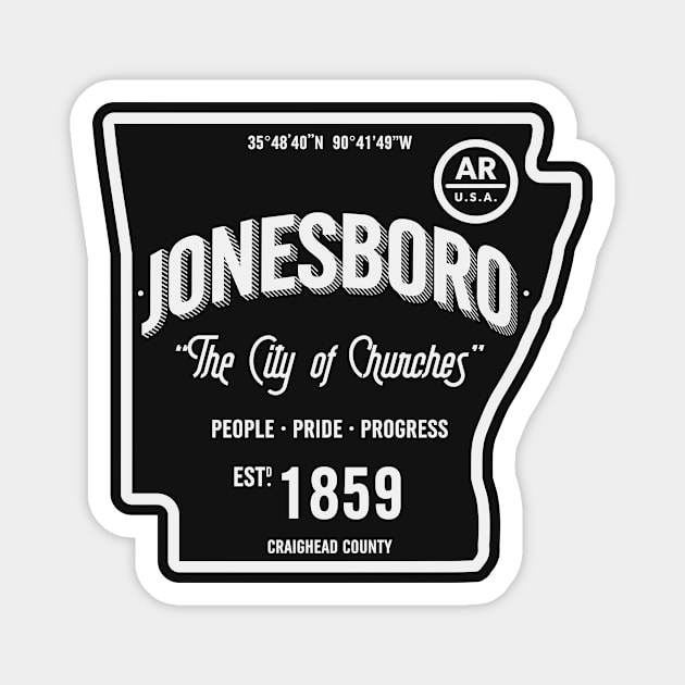 Jonesboro - City of Churches Magnet by rt-shirts