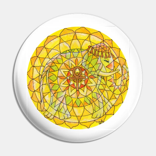 Ankh elephant free-hand mandala Pin by Renart