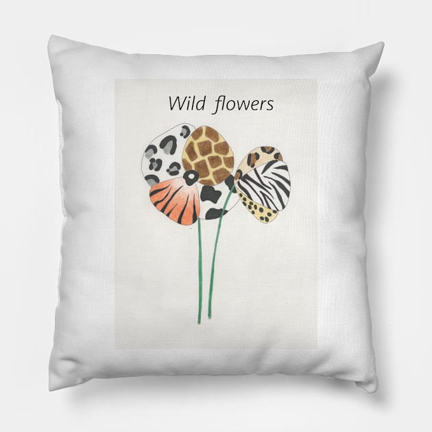 Wild Flowers Pillow by wynbre