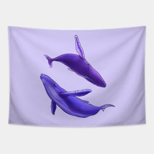 Love Dance of Whales Violets Tapestry