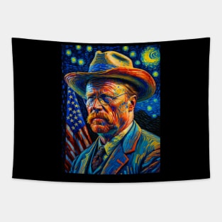 Theodore Roosevelt in starry night Tapestry
