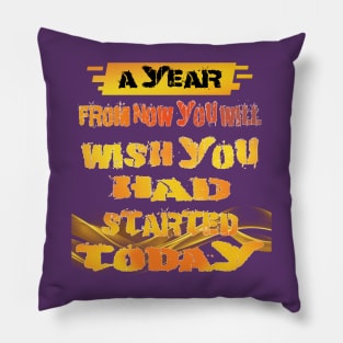 January 2023. Motivational saying. Pillow