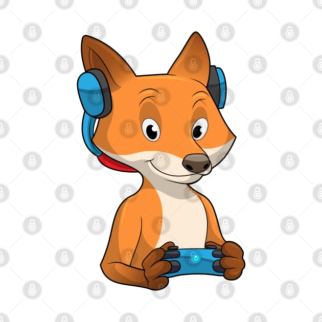 Fox as Gamer with Joystick by Markus Schnabel