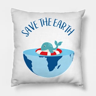 Little Whale learns to swim - Save the Earth - Happy Earth Day - Earth the Swimming Pool Pillow