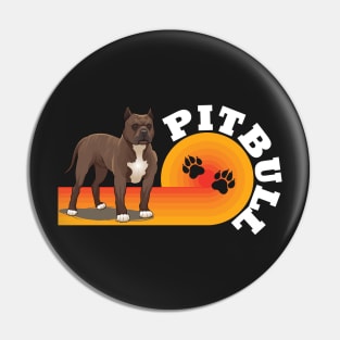 Retro Sunset Pit Bull Pin