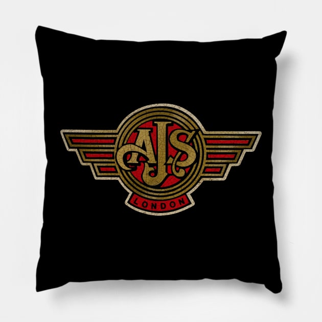 Ajs Motorcycles London UK Pillow by Midcenturydave
