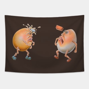 DON'T THROW STONES....Miming Eggs Series Tapestry