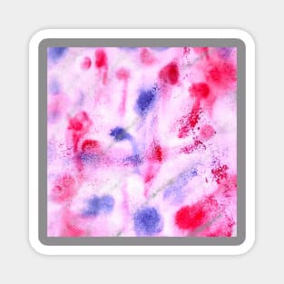 Pink blue watercolor abstract art design Magnet