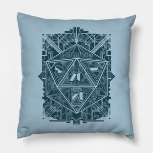 D20 deco blue Pillow