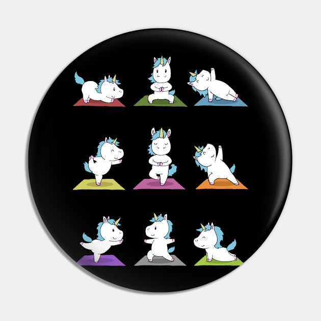 Unicorn Yoga Funny Unicorn Gift Pin by CatRobot