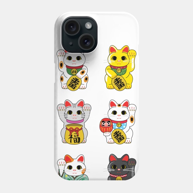 Lucky Cat / Maneki Neko Phone Case by Studio Marimo