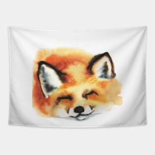 Portrait of a sleeping cute fox Tapestry