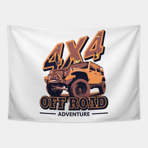 4x4 Off Road JEEP Adventure Tapestry by vpgdesigns