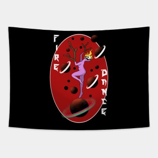 FIRE DANCE, band merchandise, skull design Tapestry