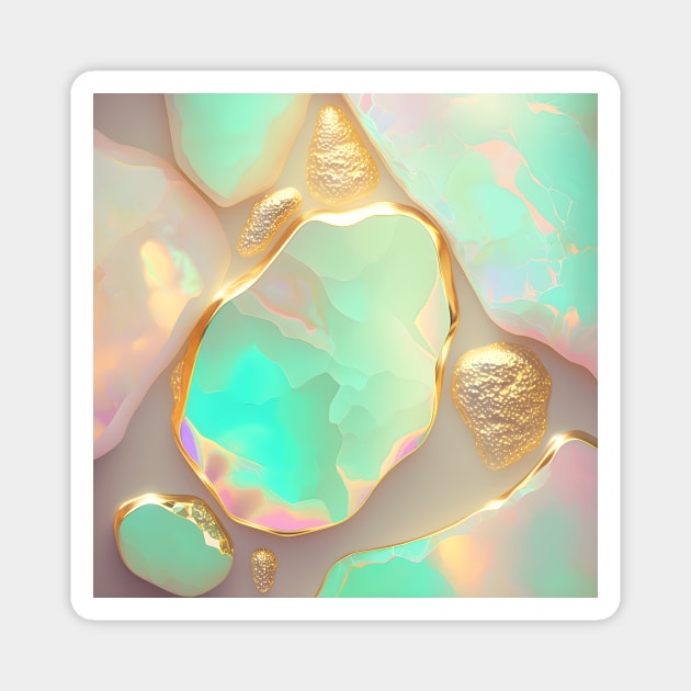 Gold opal gemstone Magnet by UniqueMe