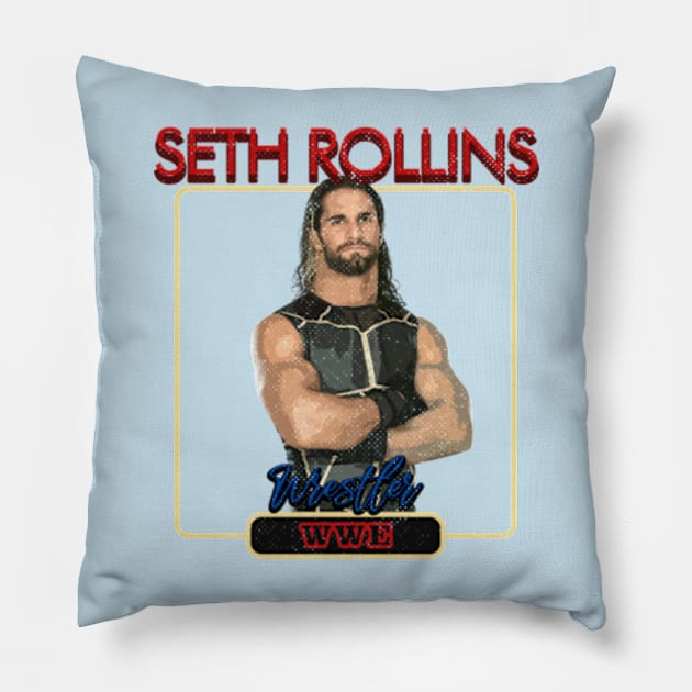 Seth Rollins 16 design Pillow by Rohimydesignsoncolor