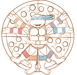 Vitruvian Turtle Magnet