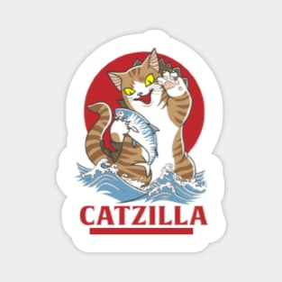 Catzilla love fish Magnet