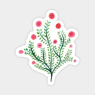 Spring Plant In Pink And Green Magnet