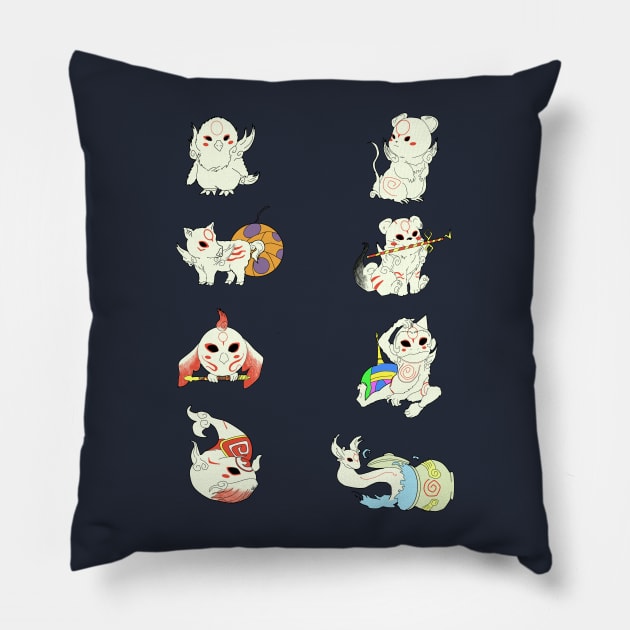 Okamiden Brush gods Okami Pillow by Rosbel