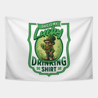 Cute Leprechaun Lucky Drinking Shirt Tapestry