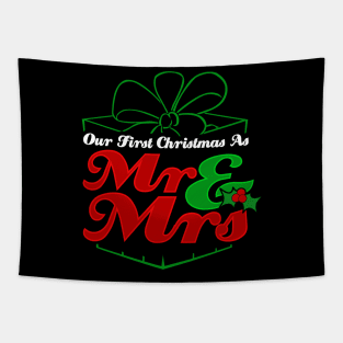 Cute First Christmas As Mr. & Mrs. Newlyweds Tapestry