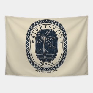 Wrightsville Beach, NC Summertime Vacationing Palm Tree Beach View Tapestry