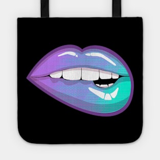 Pastel biting lips Tote