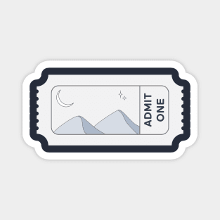 Mysterious Mountain Landscape Ticket Magnet