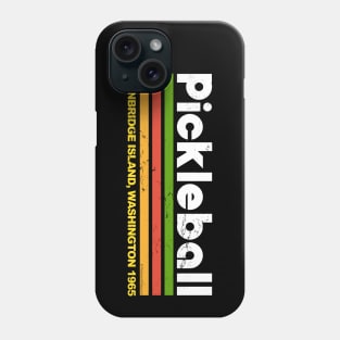 Vintage Pickleball Design - Bainbridge Island, Washington Phone Case